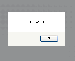 Illustration: JavaScript test with Hello World alert box